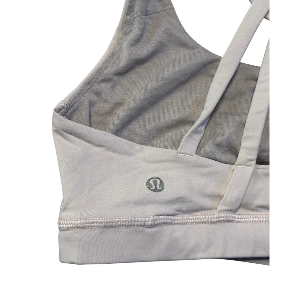 Lululemon Energy Bra Pale Pink Strappy Back Sports‎ Bra Size 6